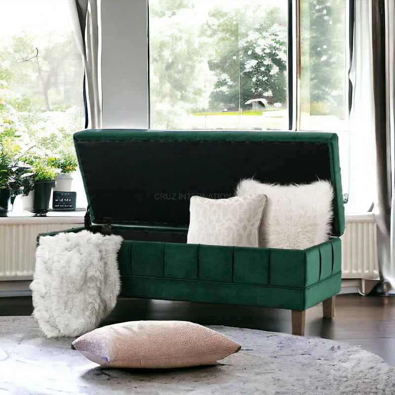 Compact Storage Ottoman Bench - Bench - CRUZ INTERNATIONAL - Furniture Store